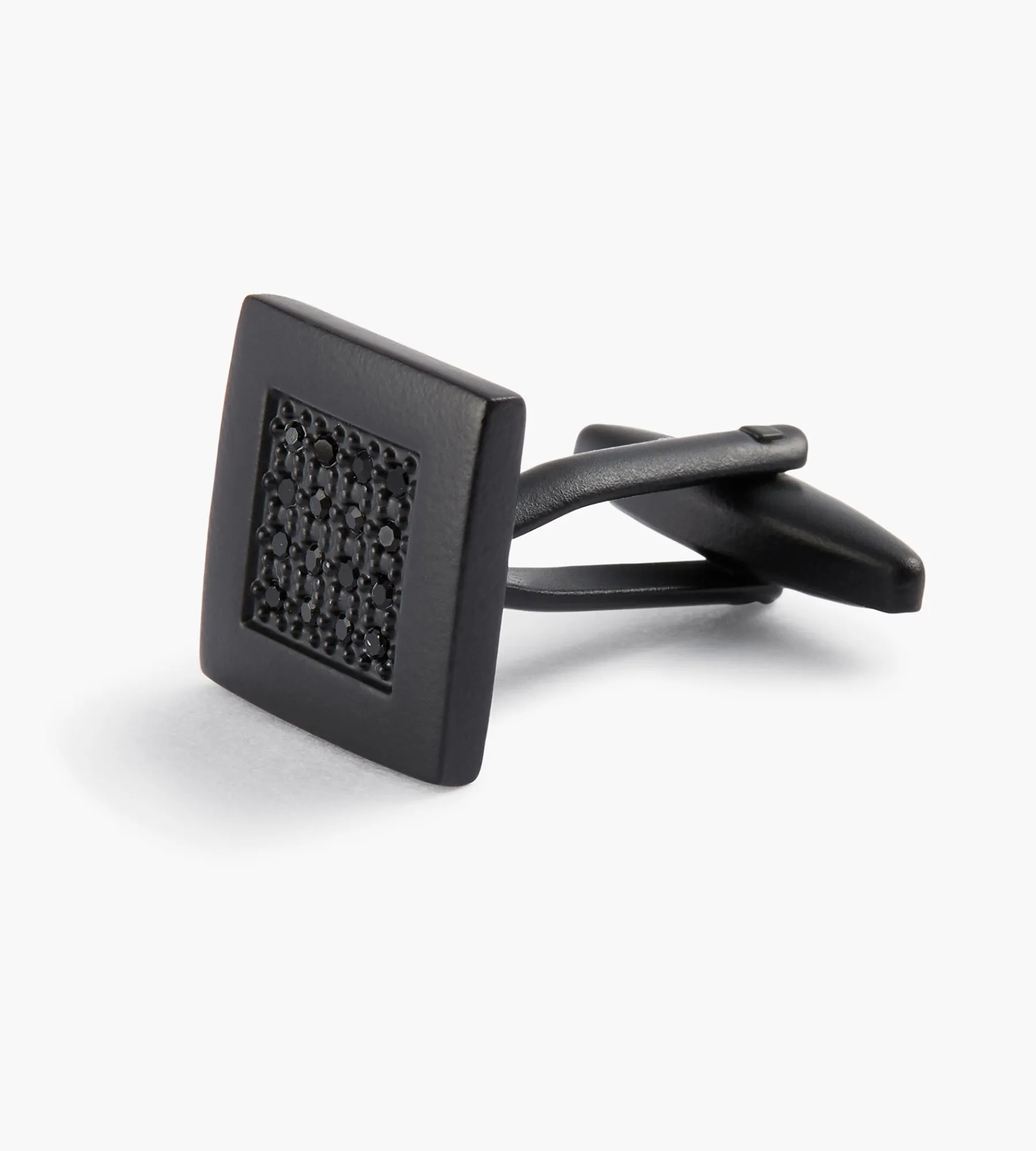 Tip Top Cuff Links & Tie Bars*Black Crystal Cuff Links