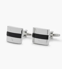 Tip Top Cuff Links & Tie Bars*Black Stone Cuff Links