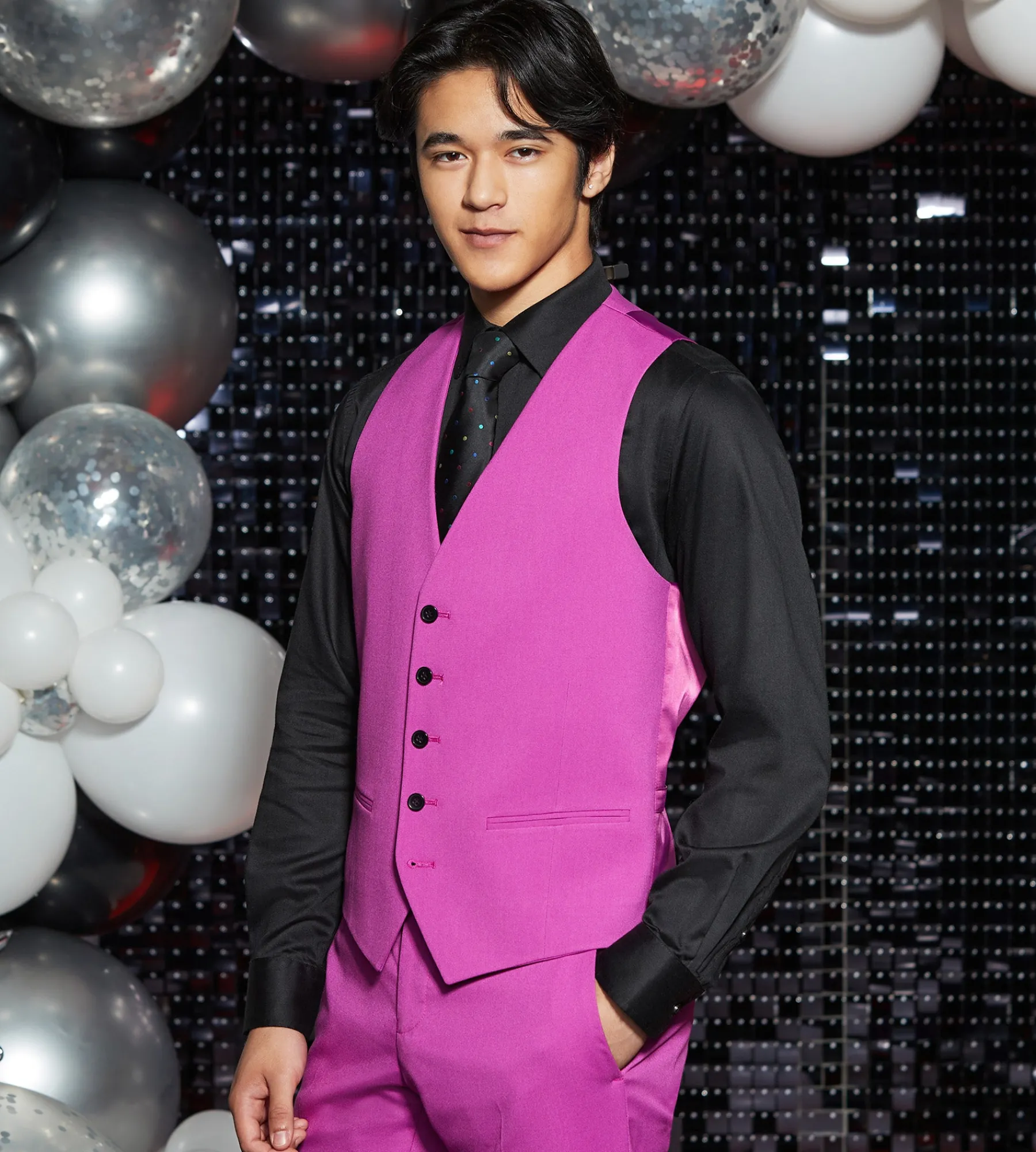 G Grafton Vests*Solid Suit Vest Bright purple