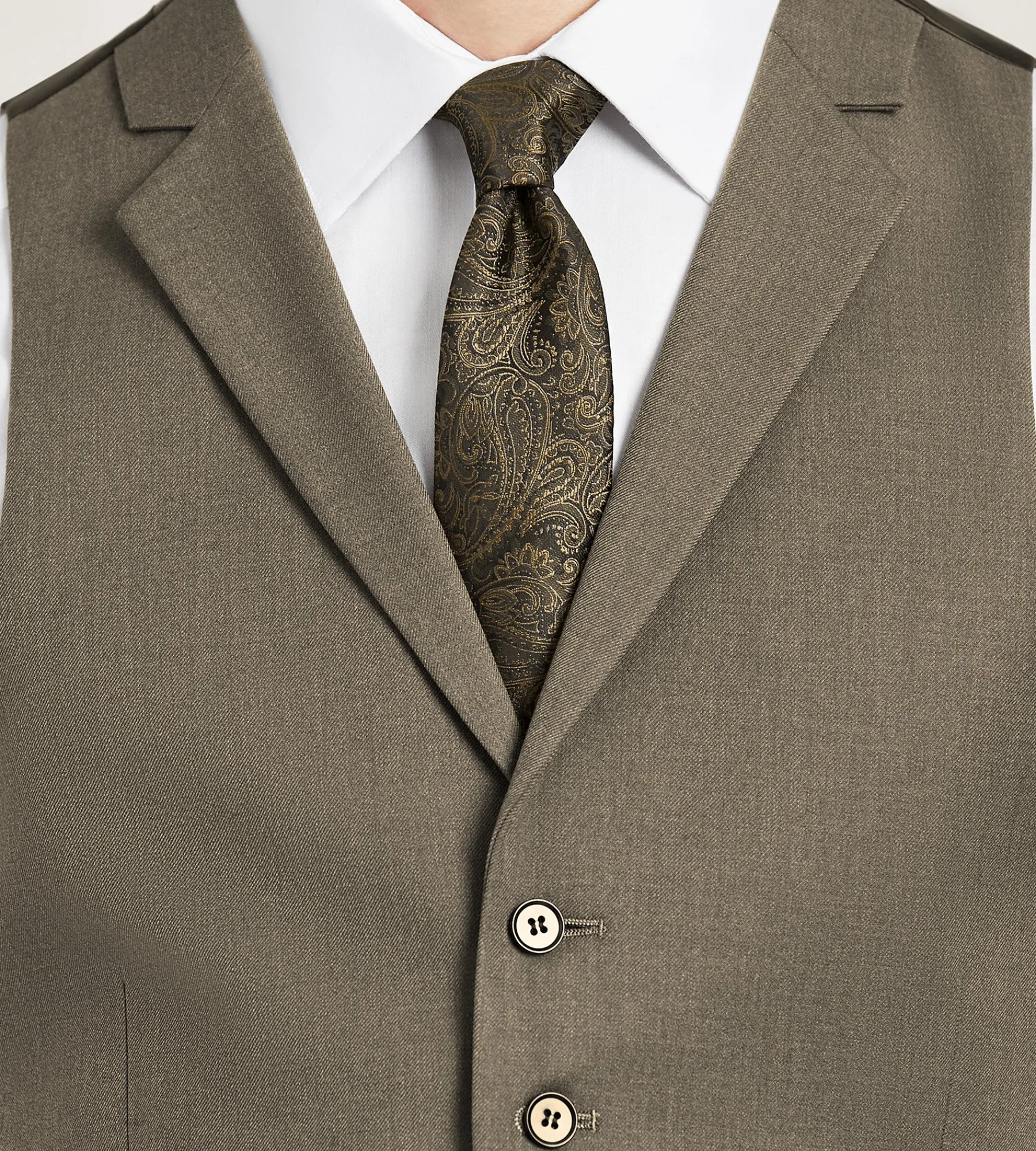 G Grafton Vests*Solid Suit Vest Brown