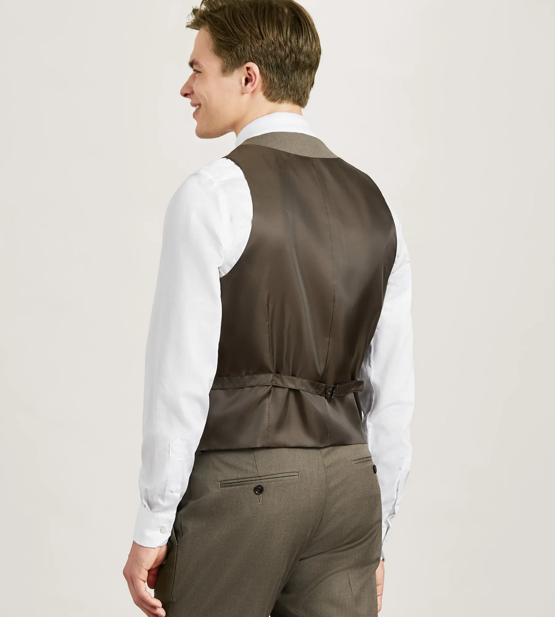 G Grafton Vests*Solid Suit Vest Brown