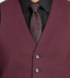G Grafton Vests*Solid Suit Vest Burgundy
