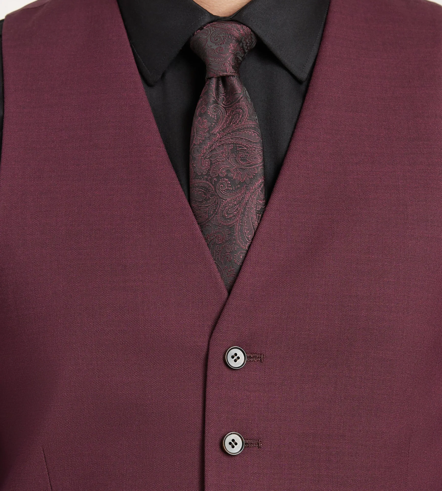 G Grafton Vests*Solid Suit Vest Burgundy