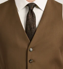 G Grafton Vests*Solid Suit Vest Caramel