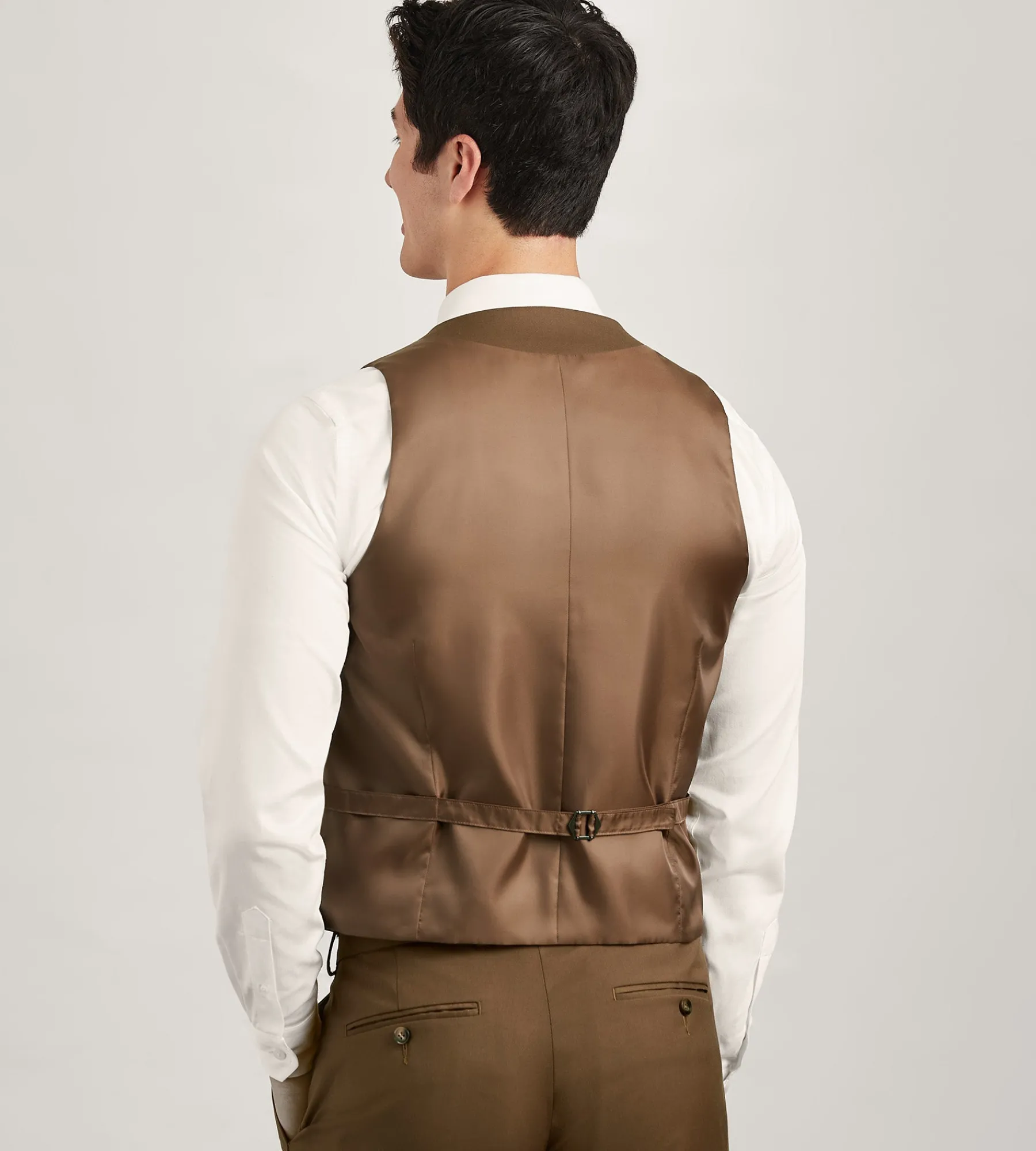 G Grafton Vests*Solid Suit Vest Caramel