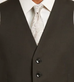 G Grafton Vests*Solid Suit Vest Dark brown