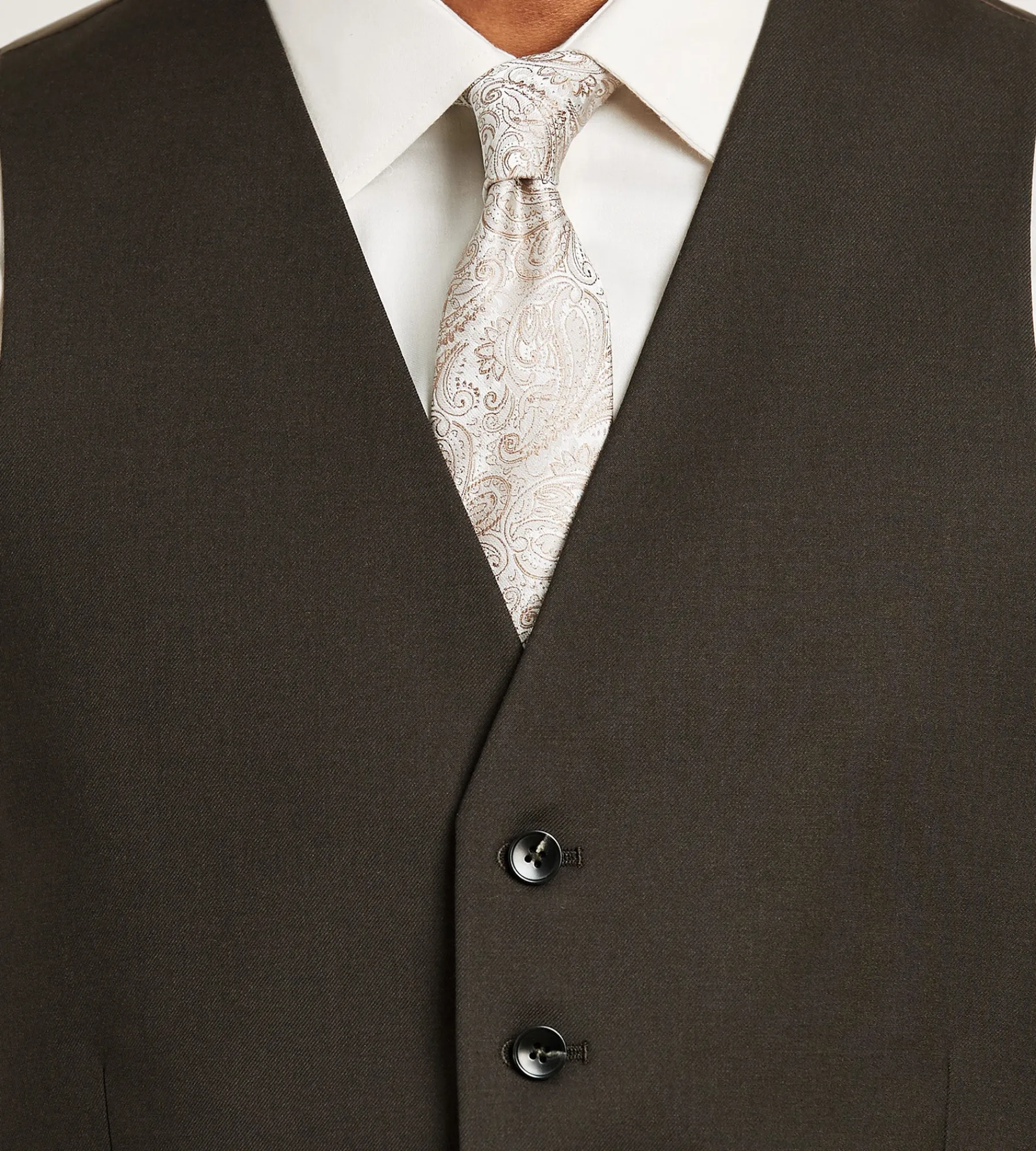 G Grafton Vests*Solid Suit Vest Dark brown