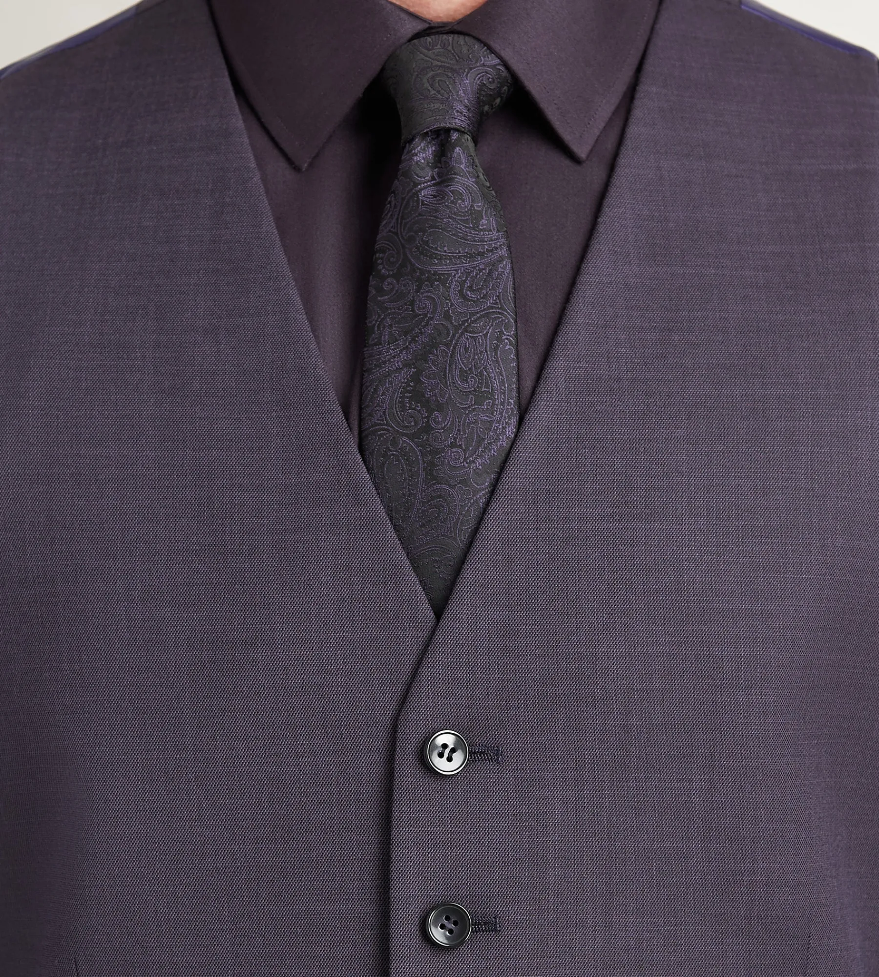 G Grafton Vests*Solid Suit Vest Deep purple