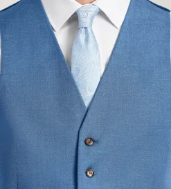 G Grafton Vests*Solid Suit Vest Denim