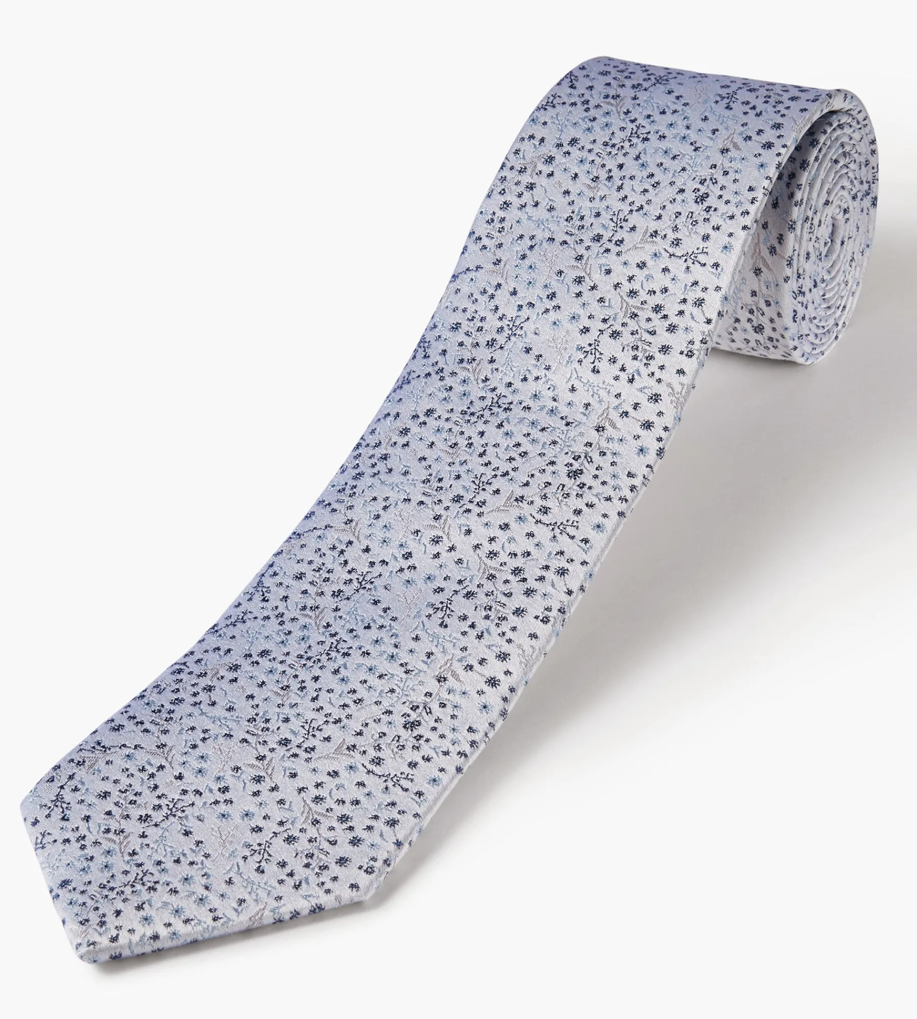 Bellissimo Ties*Ditsy Floral Tie Light grey