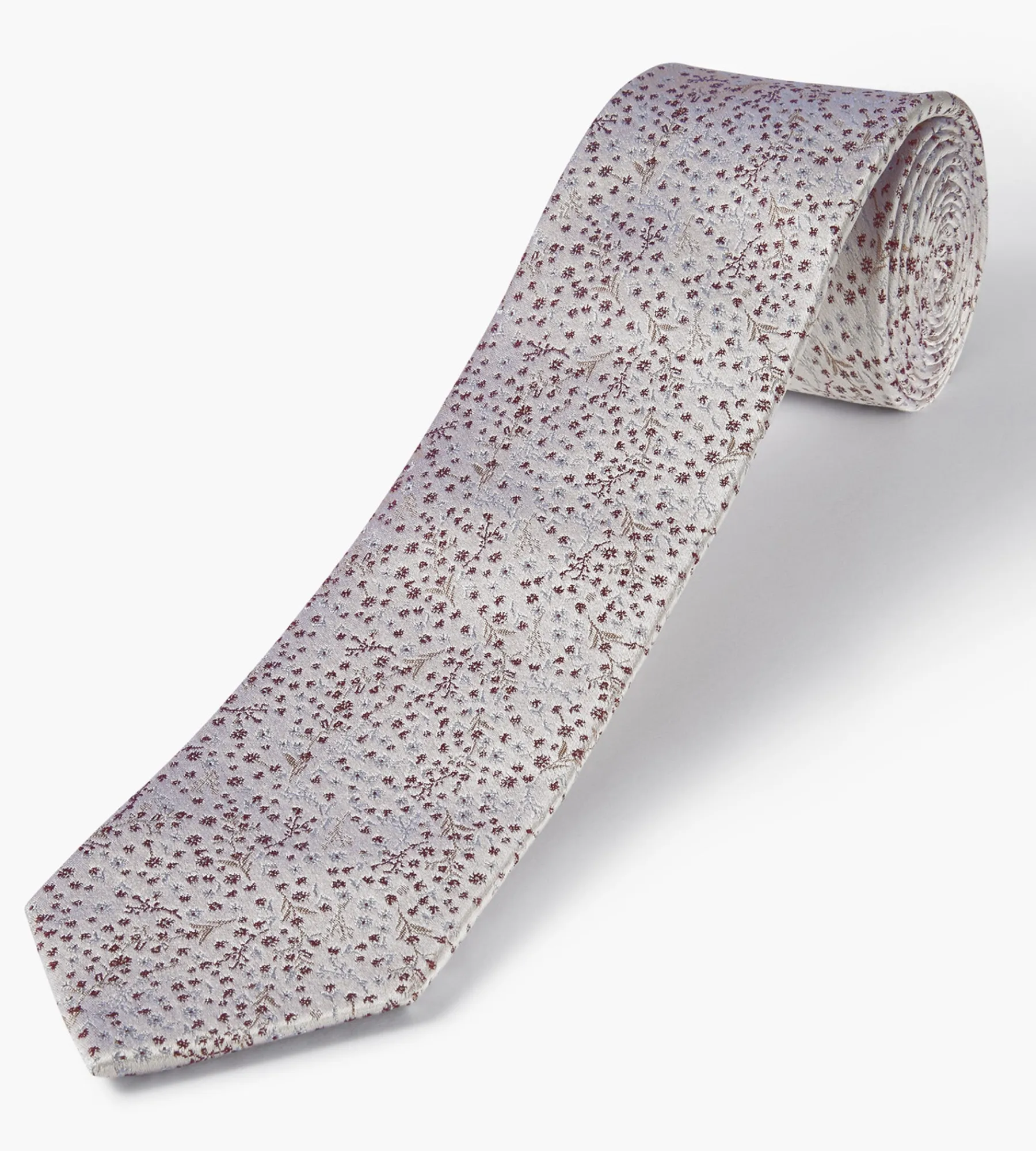 Bellissimo Ties*Ditsy Floral Tie Light grey