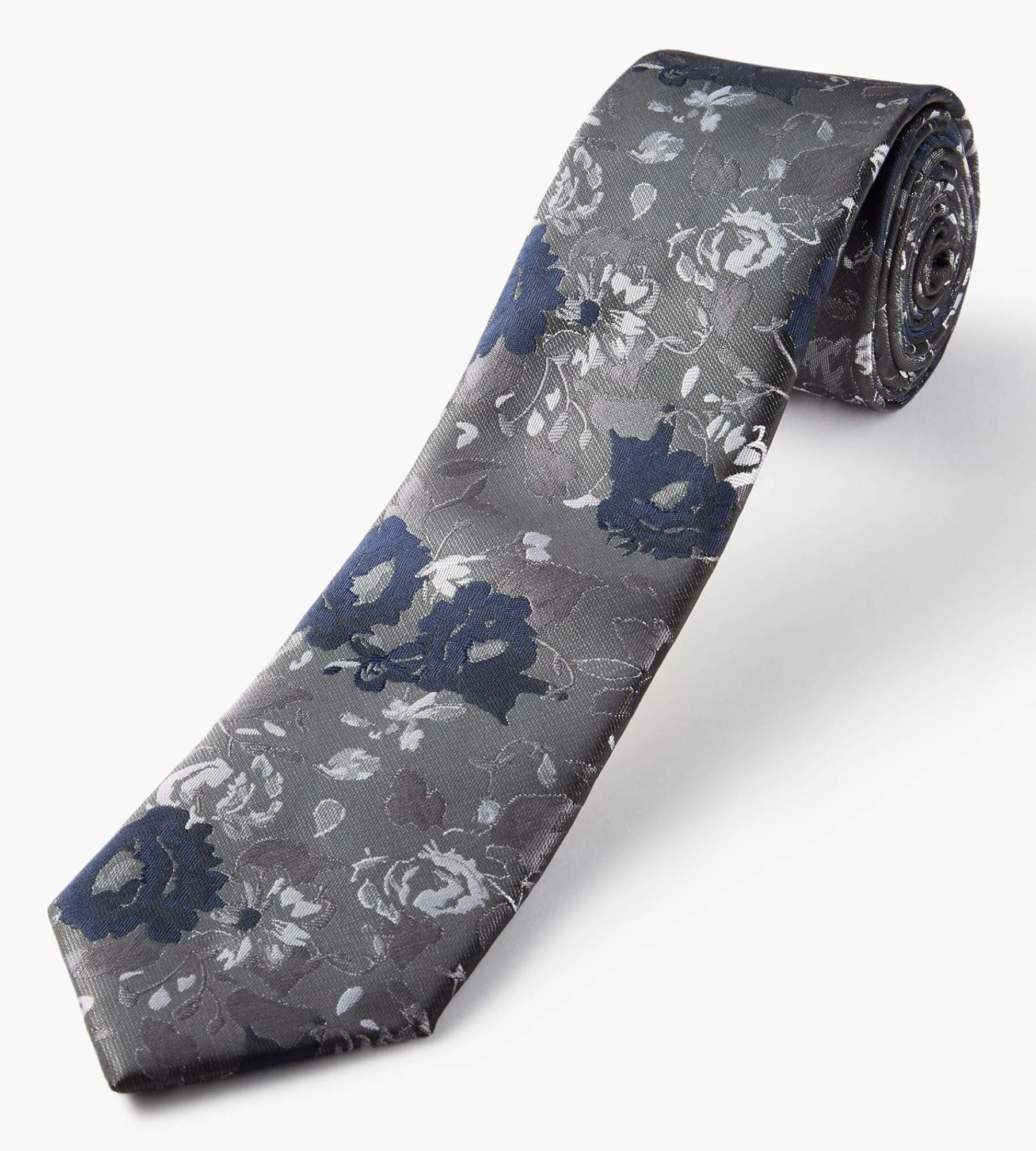 Bellissimo Ties*Floral Mid Tie Dark grey