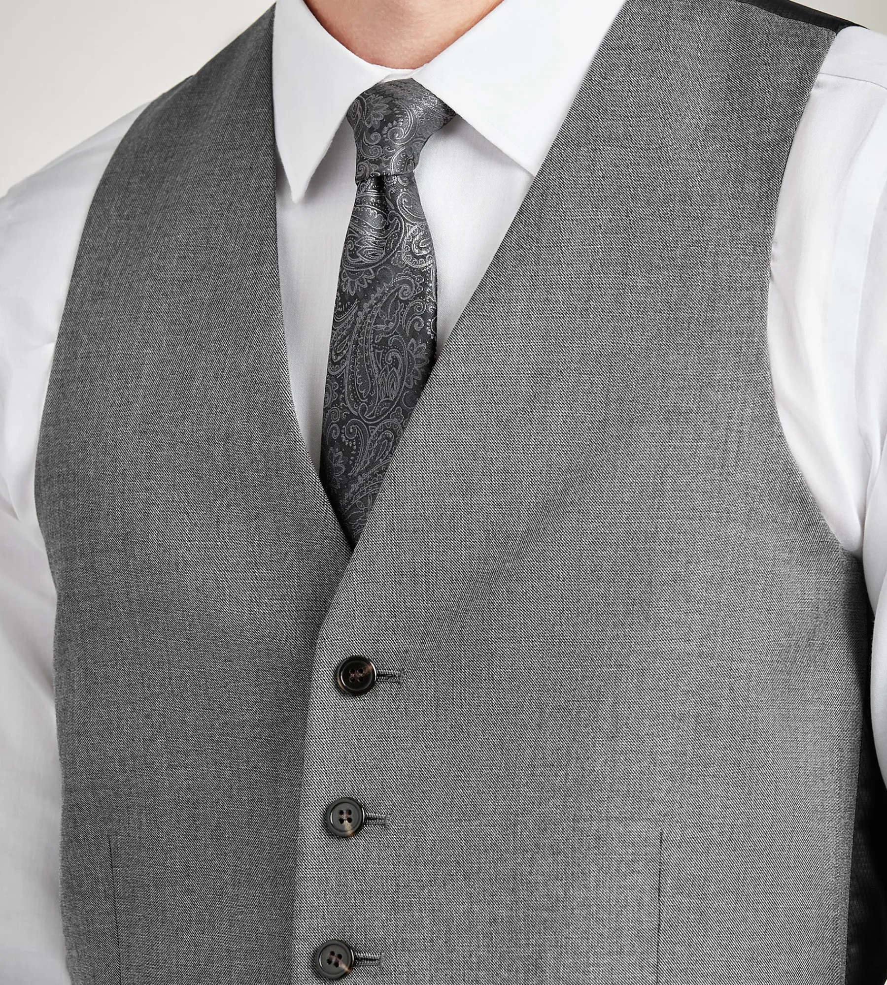 G Grafton Vests*Solid Suit Vest Grey