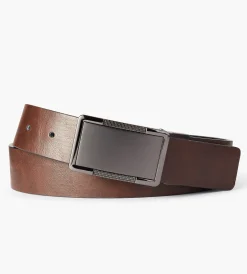Tip Top Belts & Suspenders|Belts & Suspenders*Gunmental Reversible Plaque Belt Brown