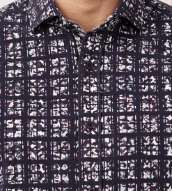 Jermyn & Bond Casual Shirts*Long Sleeve Flocking Casual Shirt Purple