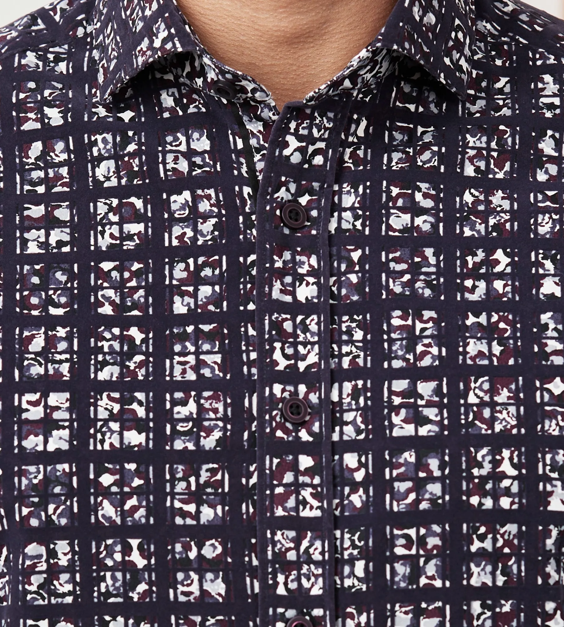 Jermyn & Bond Casual Shirts*Long Sleeve Flocking Casual Shirt Purple
