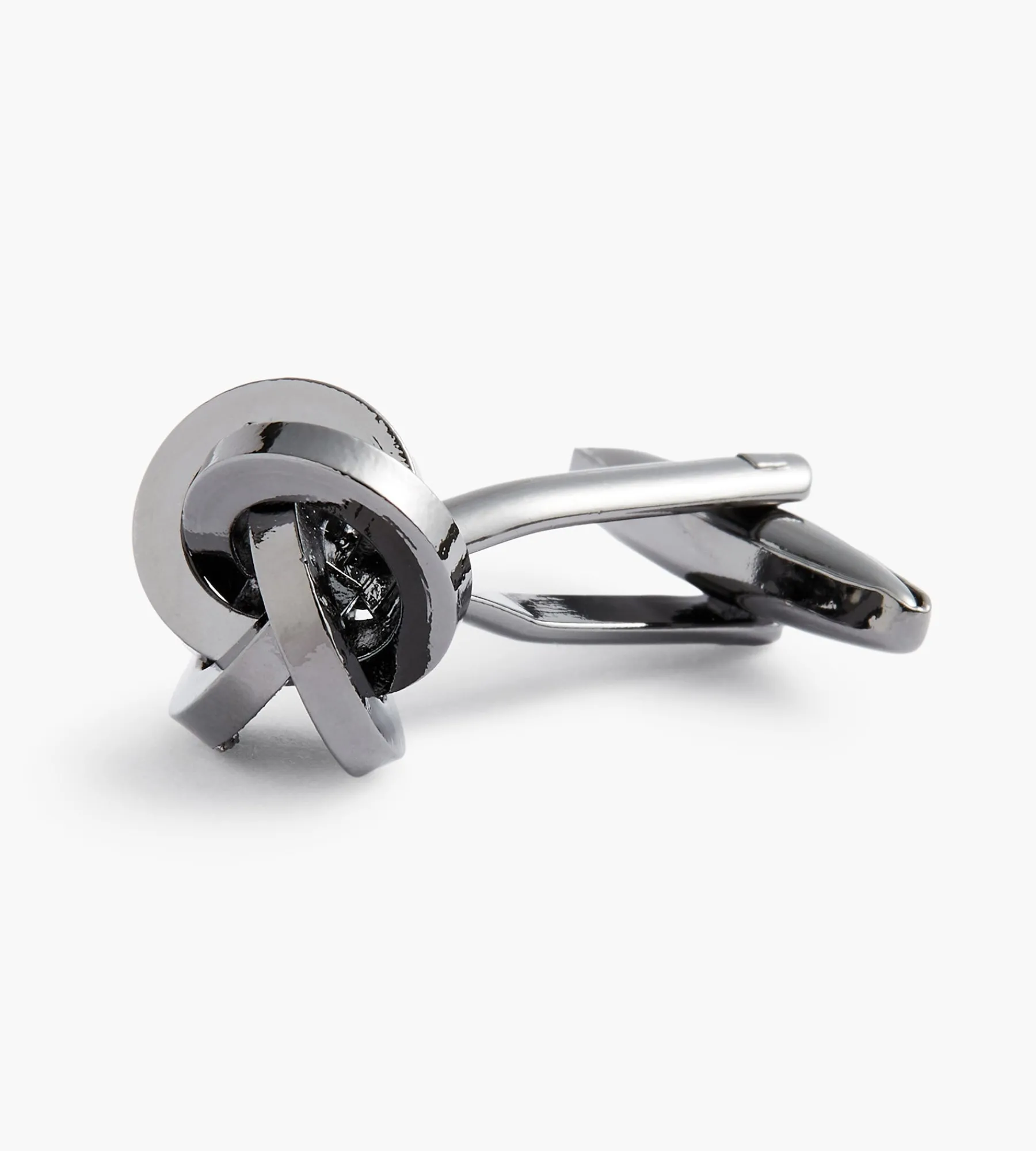 Tip Top Cuff Links & Tie Bars*Knot Cuff Links Gunmetal