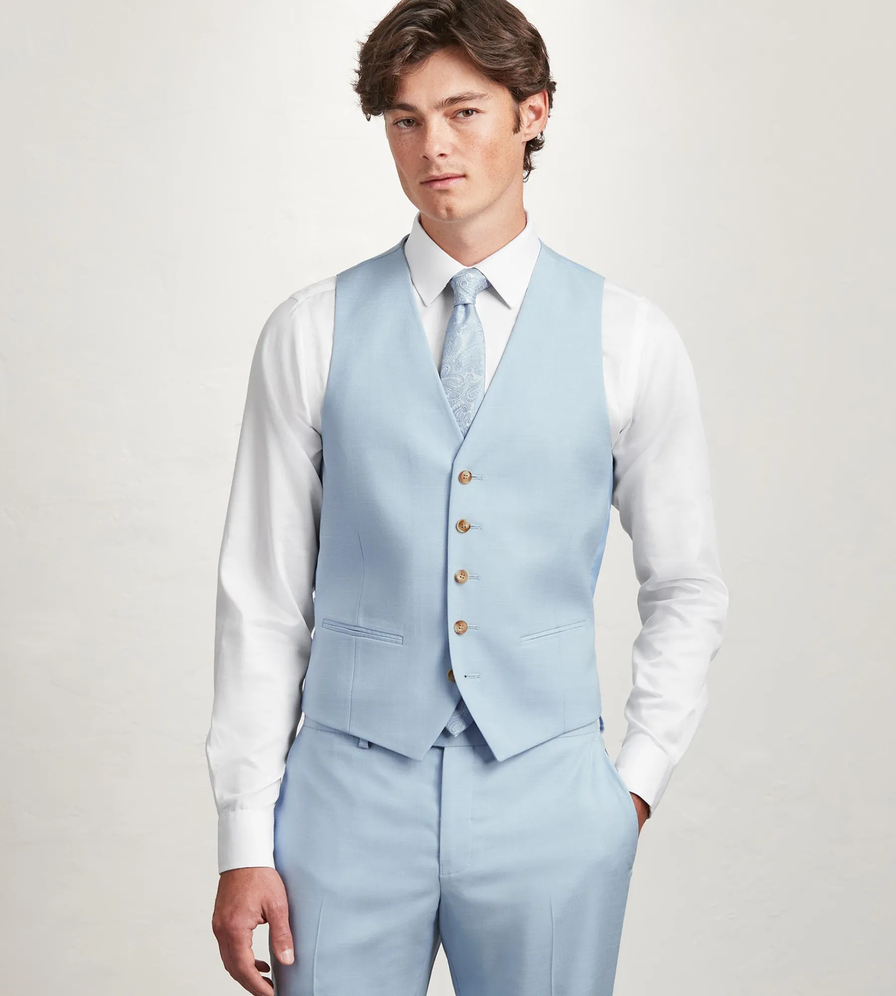 G Grafton Vests*Solid Vest Light blue