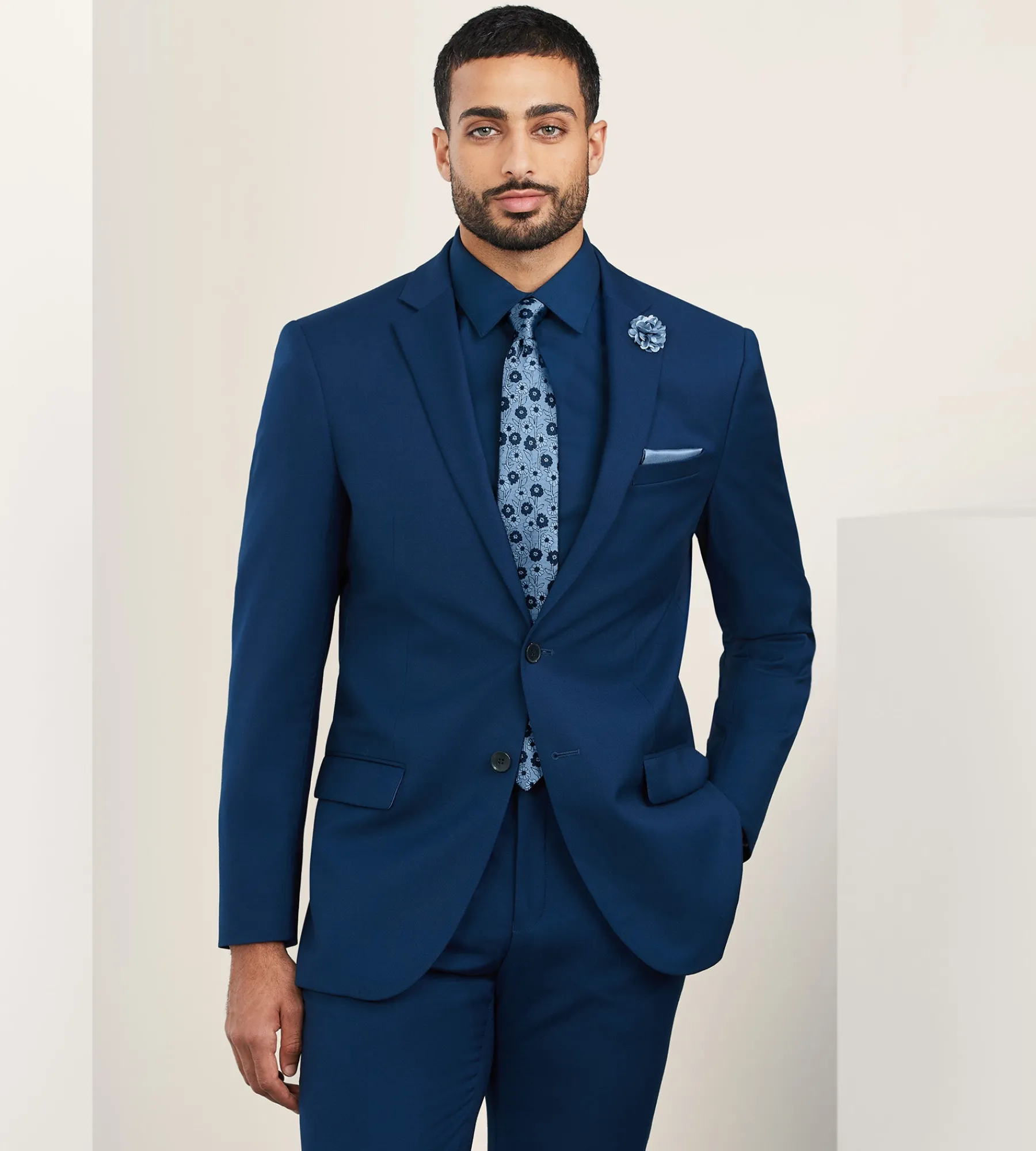 G Grafton Suit Separates*Modern Fit Indigo Solid Suit