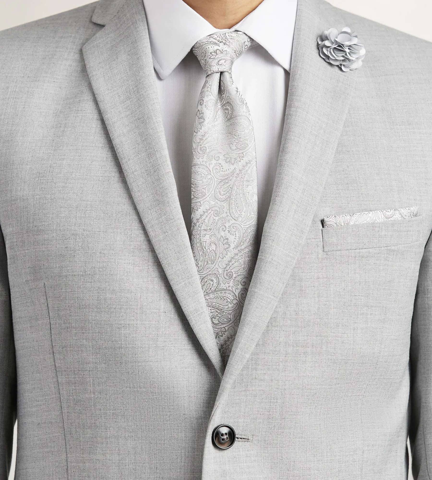 G Grafton Suit Separates*Modern Fit Light Grey Solid Suit