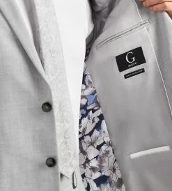 G Grafton Suit Separates*Modern Fit Light Grey Solid Suit
