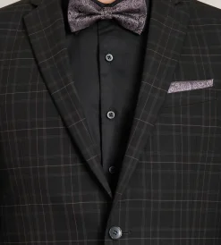 G Grafton Suit Separates*Modern Fit Black Plaid Suit