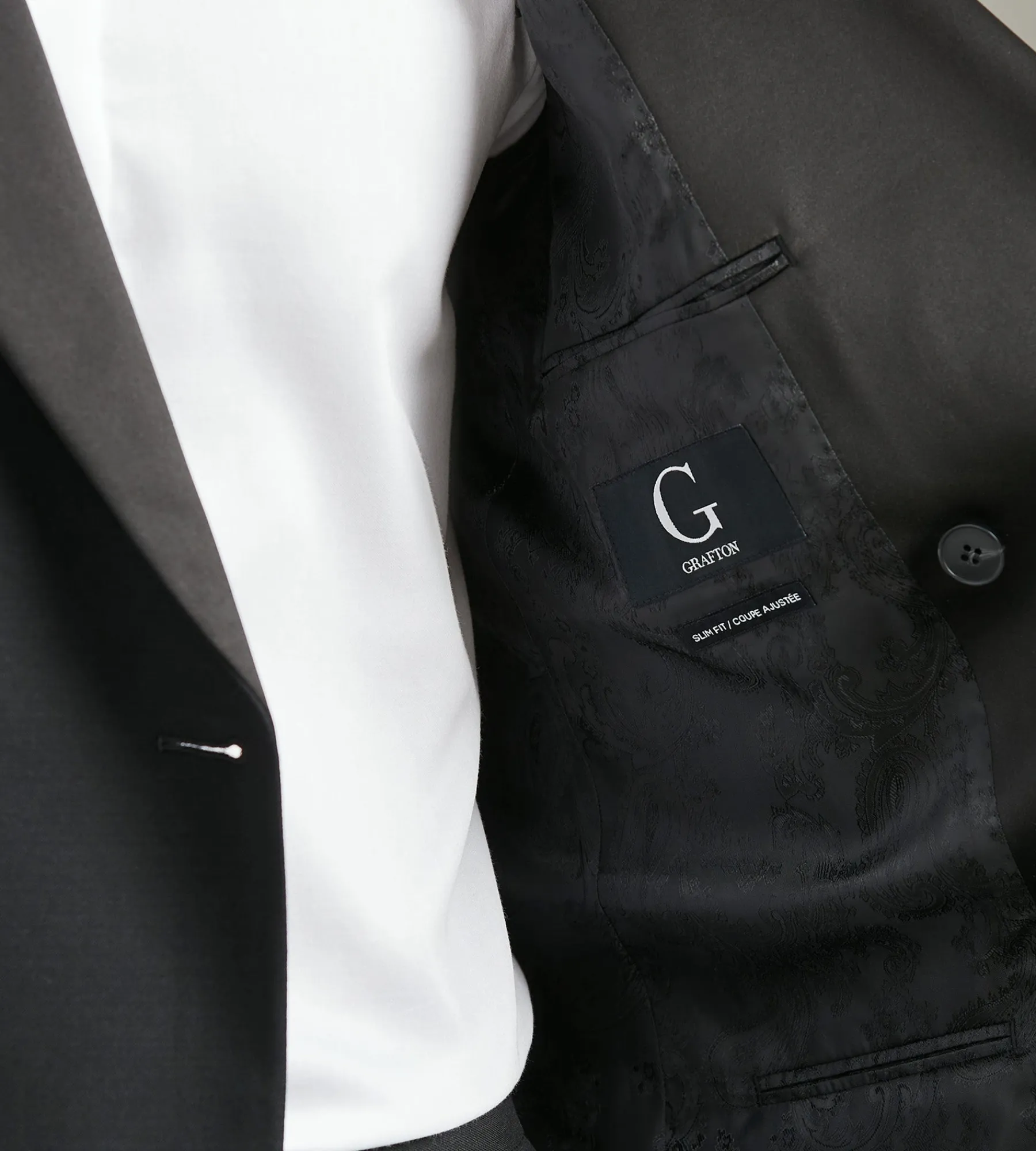 G Grafton Tuxedos|Suit Separates*Modern Fit Black Solid Tuxedo