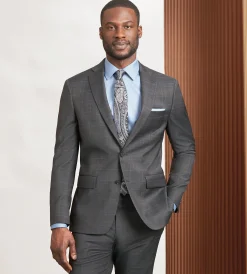 DKNY Suit Separates*Modern Fit Brown Plaid Suit