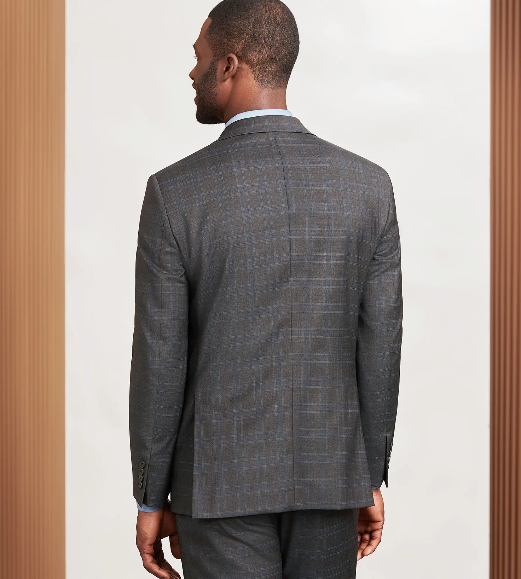 DKNY Suit Separates*Modern Fit Brown Plaid Suit