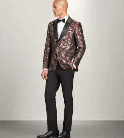 G Grafton Tuxedos|Suit Separates*Modern Fit Burgundy Jacquard Tuxedo