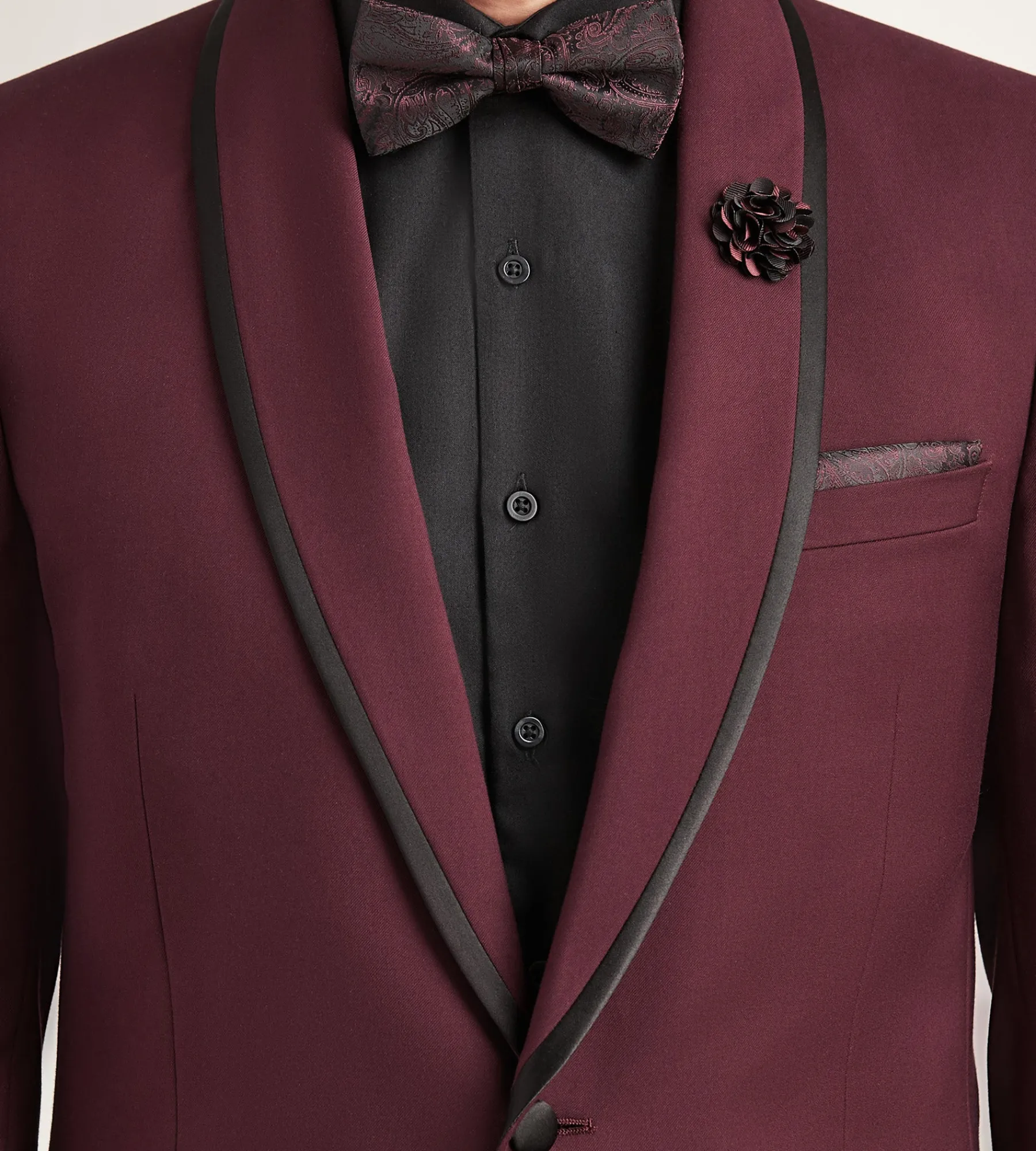 G Grafton Tuxedos|Suit Separates*Modern Fit Burgundy Solid Tuxedo