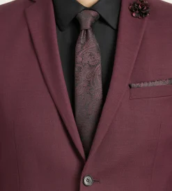 G Grafton Suit Separates*Modern Fit Burgundy Solid Suit
