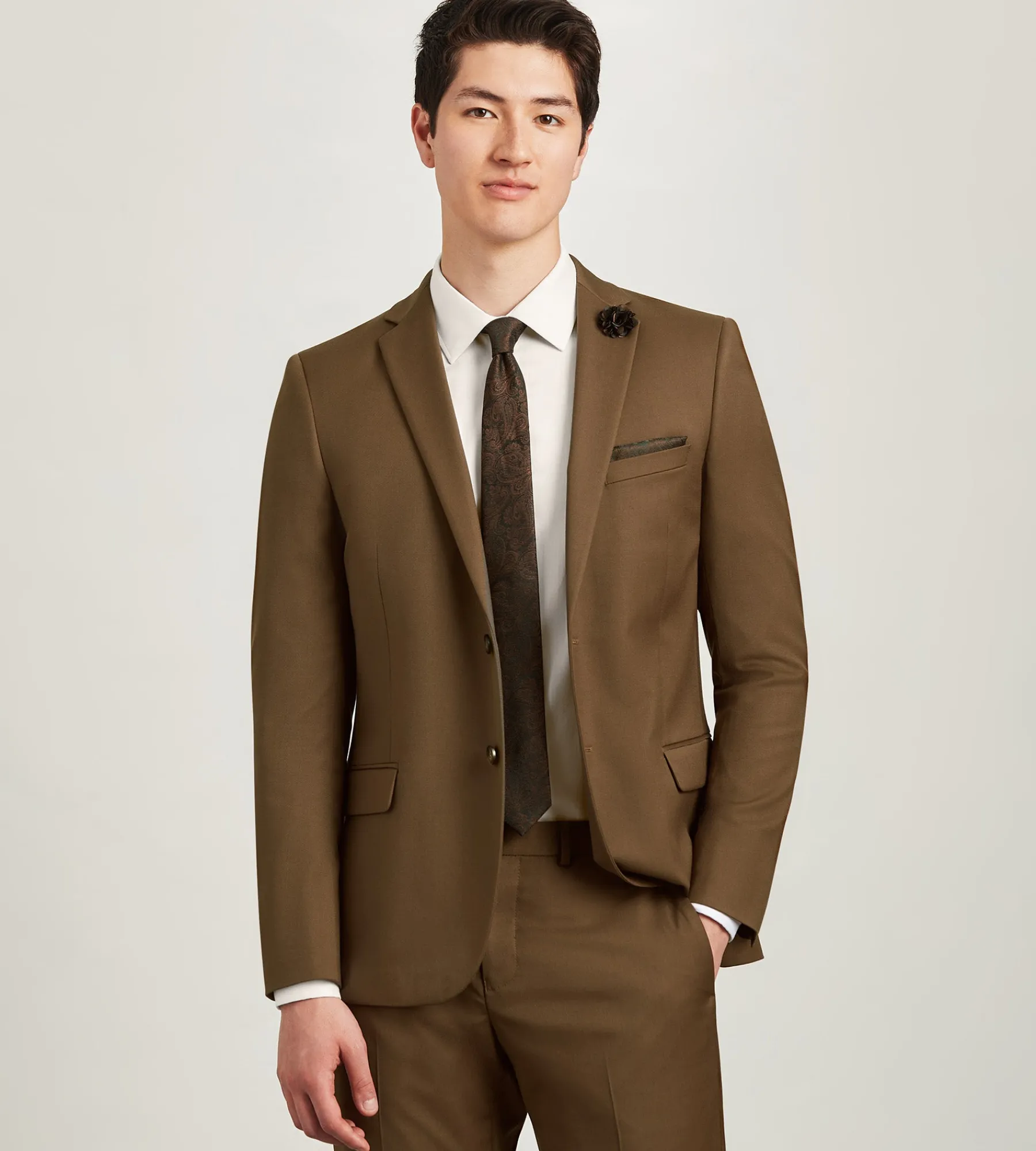 G Grafton Suit Separates*Modern Fit Caramel Solid Suit
