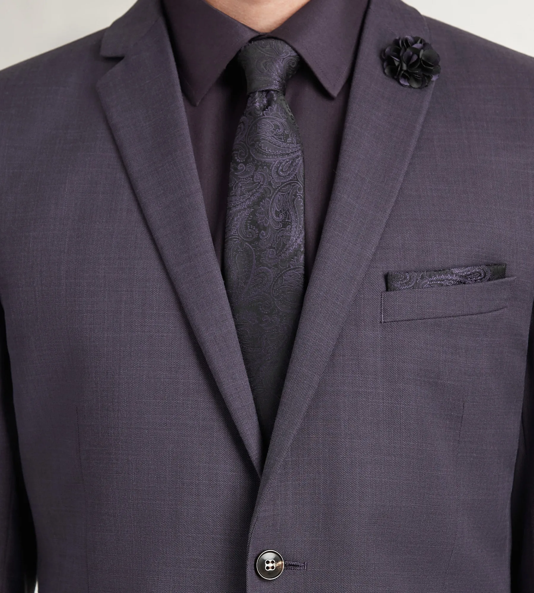 G Grafton Suit Separates*Modern Fit Deep Purple Solid Suit