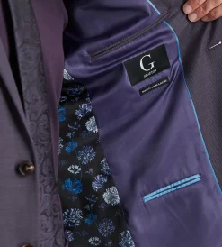 G Grafton Suit Separates*Modern Fit Deep Purple Solid Suit