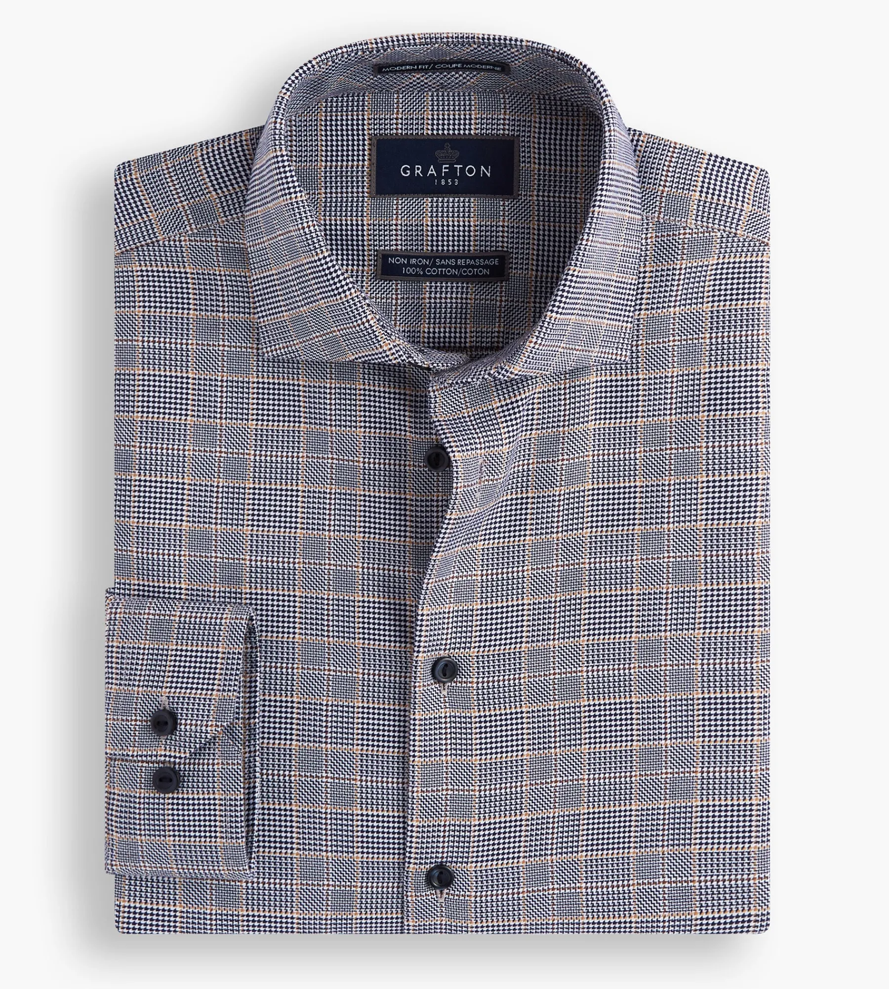Grafton 1853 Dress Shirts*Modern Fit Dobby Dress Shirt Navy
