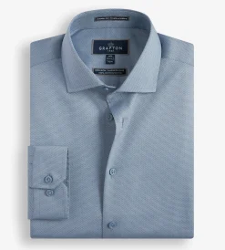 Grafton 1853 Dress Shirts*Modern Fit Dobby Non-Iron Dress Shirt Oxford blue
