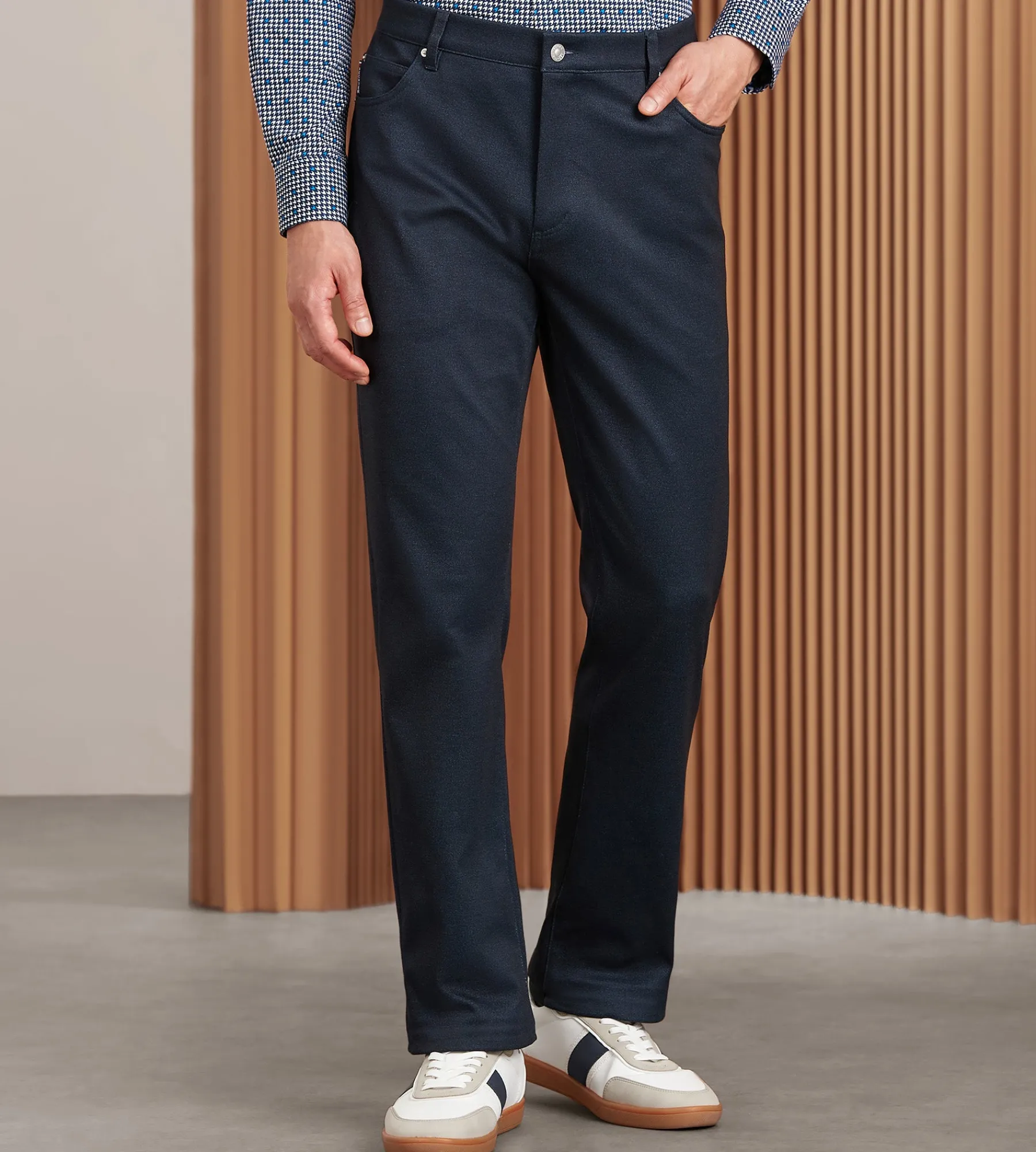 Hechter Paris Casual Pants*Modern Fit Five-Pocket 360 Stretch Knit Casual Pants Black