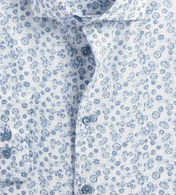 Grafton 1853 Dress Shirts*Modern Fit Floral Print Dress Shirt Blue