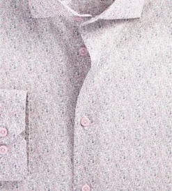 Grafton 1853 Dress Shirts*Modern Fit Floral Print Non-Iron Dress Shirt Pink