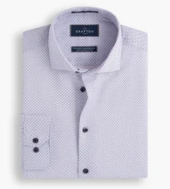 Grafton 1853 Dress Shirts*Modern Fit Geo Print Dress Shirt Light purple
