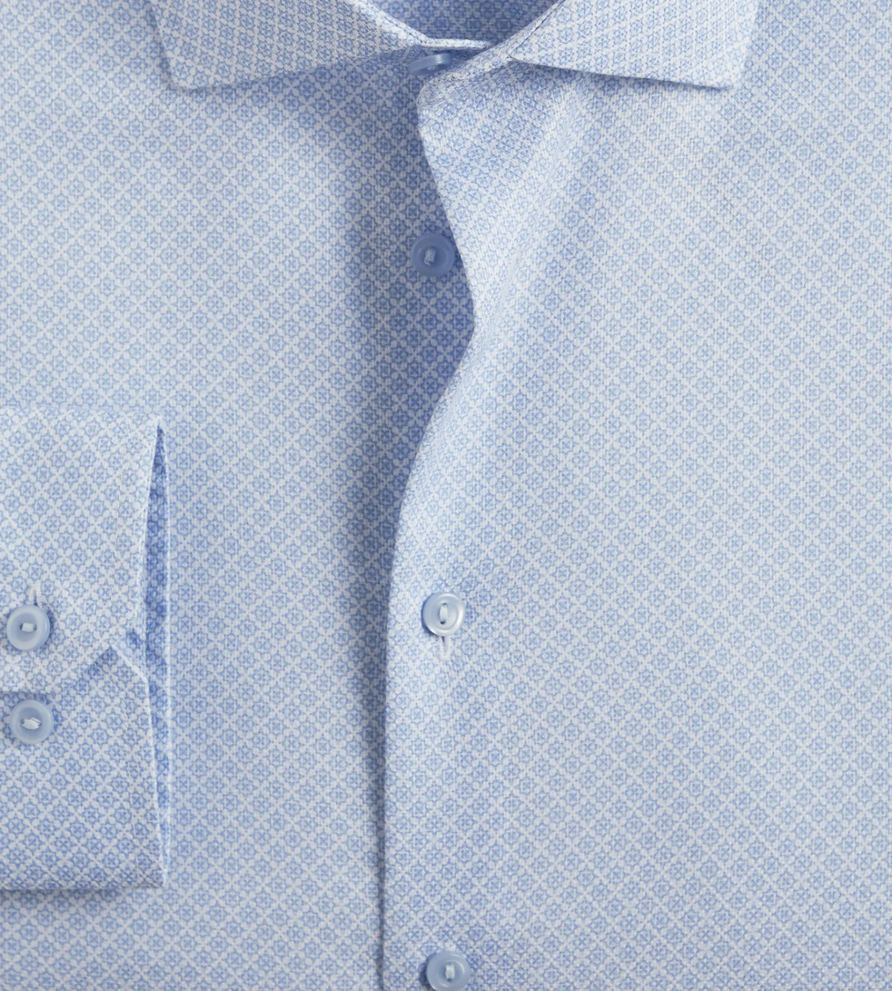 Grafton 1853 Dress Shirts*Modern Fit Geo Print Dress Shirt Light blue