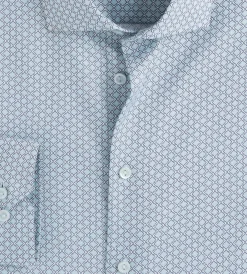 Grafton 1853 Dress Shirts*Modern Fit Geo Print Dress Shirt Teal