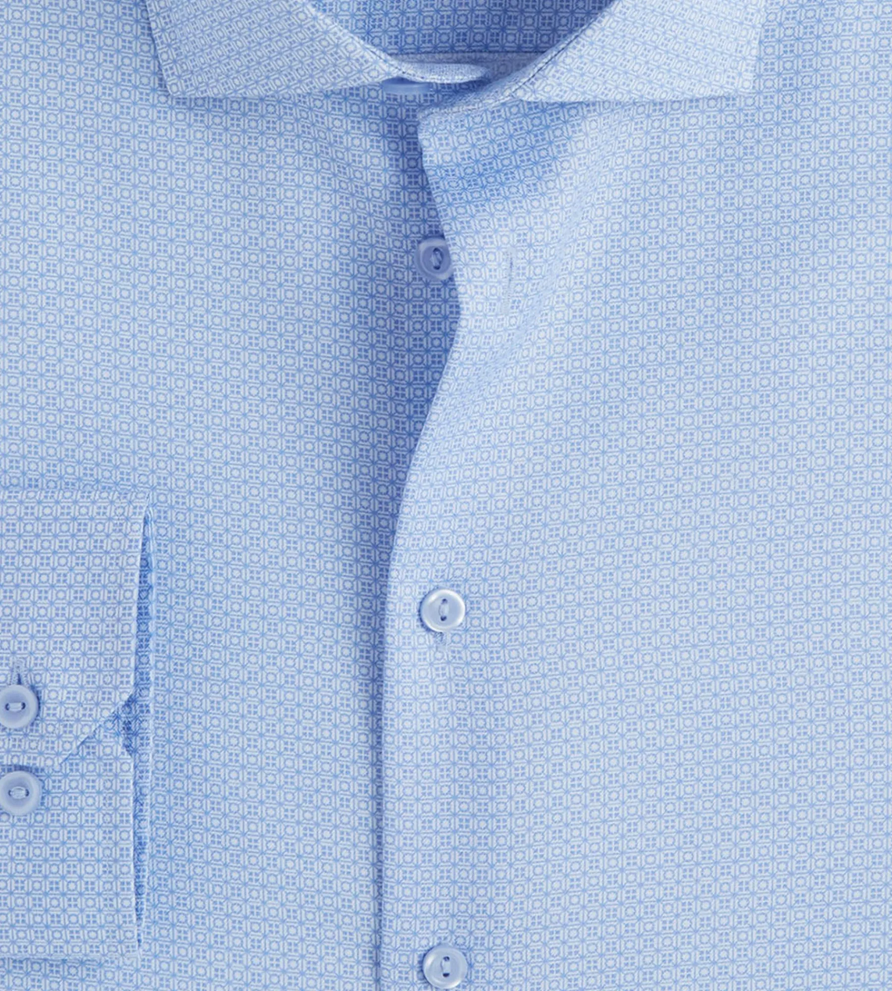 Grafton 1853 Dress Shirts*Modern Fit Geo Print Dress Shirt Light blue