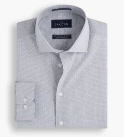 Grafton 1853 Dress Shirts*Modern Fit Geo Print Dress Shirt Grey