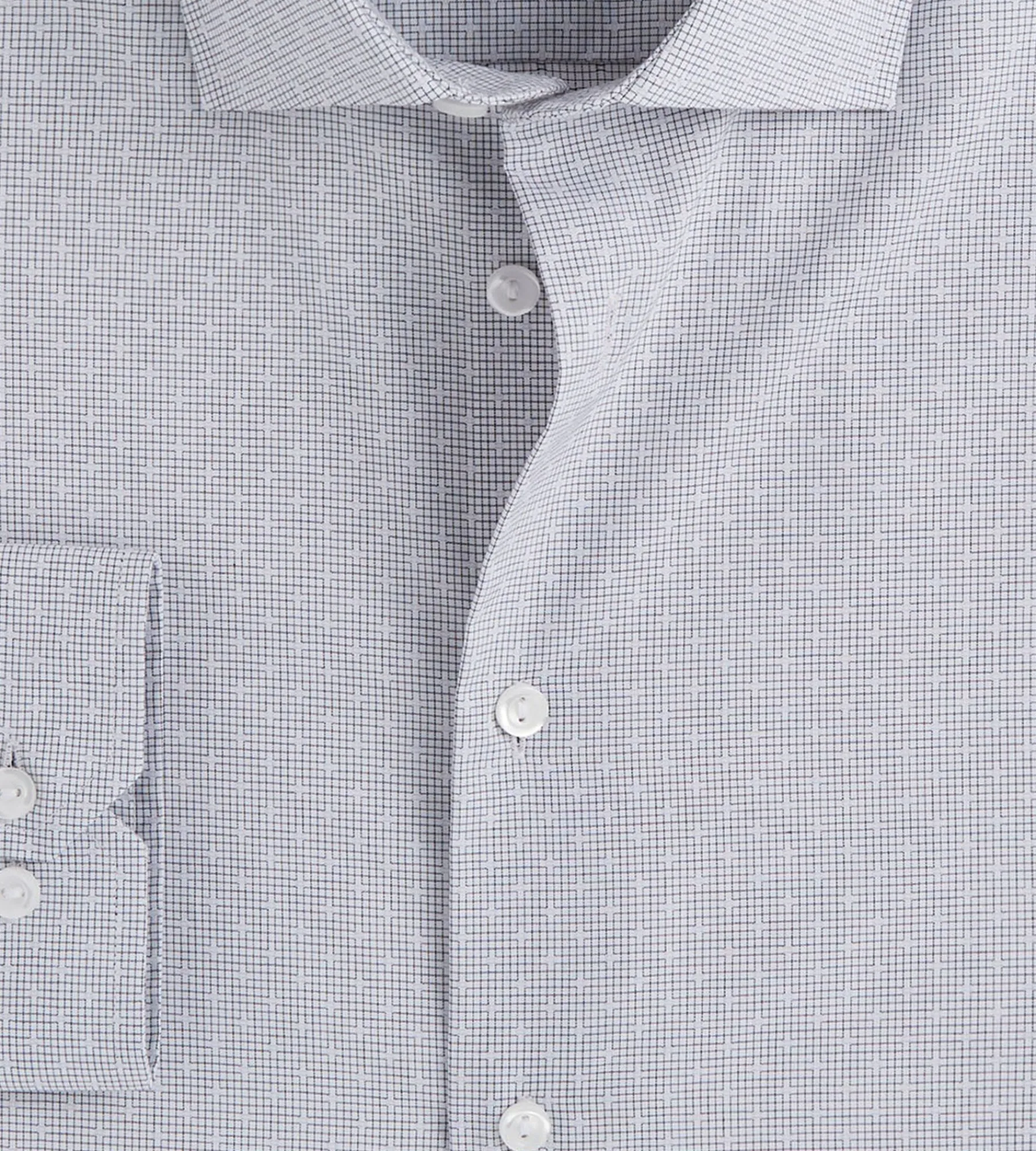 Grafton 1853 Dress Shirts*Modern Fit Geo Print Dress Shirt Grey