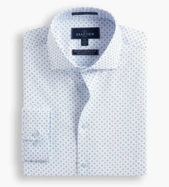 Grafton 1853 Dress Shirts*Modern Fit Geo Print Dress Shirt Teal