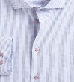 Grafton 1853 Dress Shirts*Modern Fit Geo Print Jacquard Dress Shirt Light pink