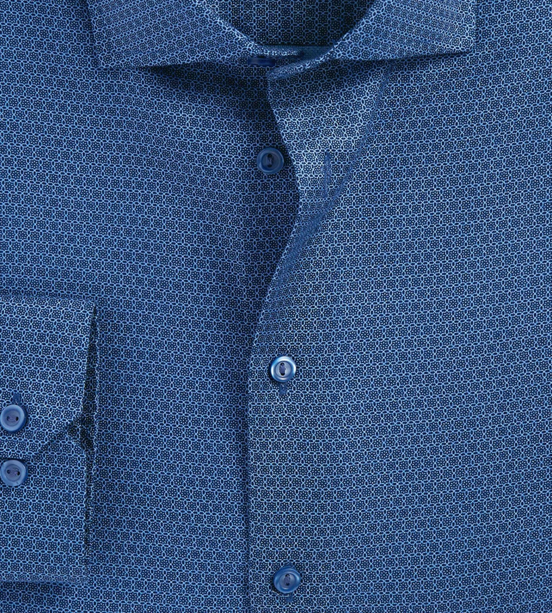 Grafton 1853 Dress Shirts*Modern Fit Geo Print Non-Iron Dress Shirt Navy