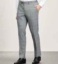 G Grafton Dress Pants|Dress Pants*Modern Fit Plaid Suit Pants Grey